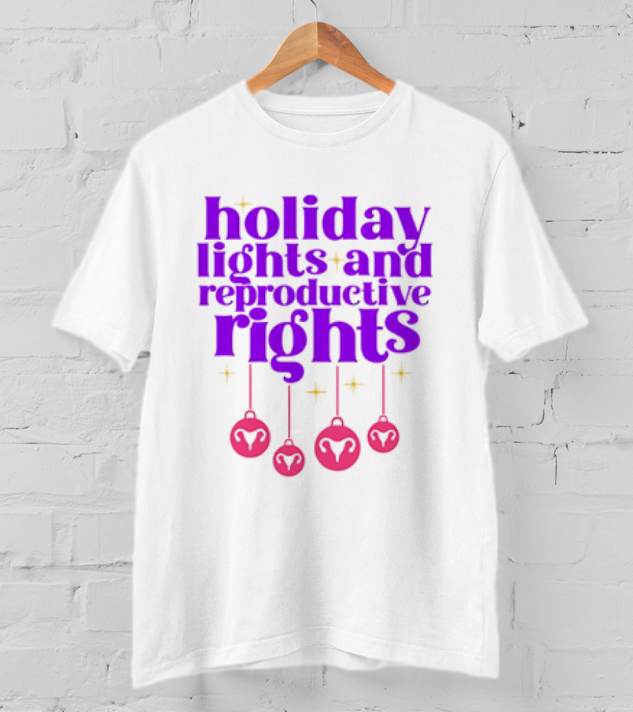 Holiday Lights And Reproductive Rights Ornaments With Symbols T-Shirt