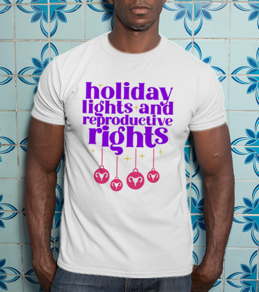Holiday Lights And Reproductive Rights Ornaments With Symbols T-Shirt