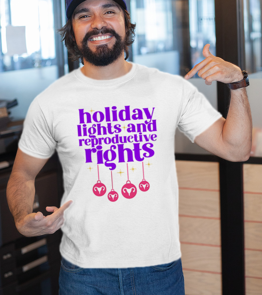 Holiday Lights And Reproductive Rights Ornaments With Symbols T-Shirt
