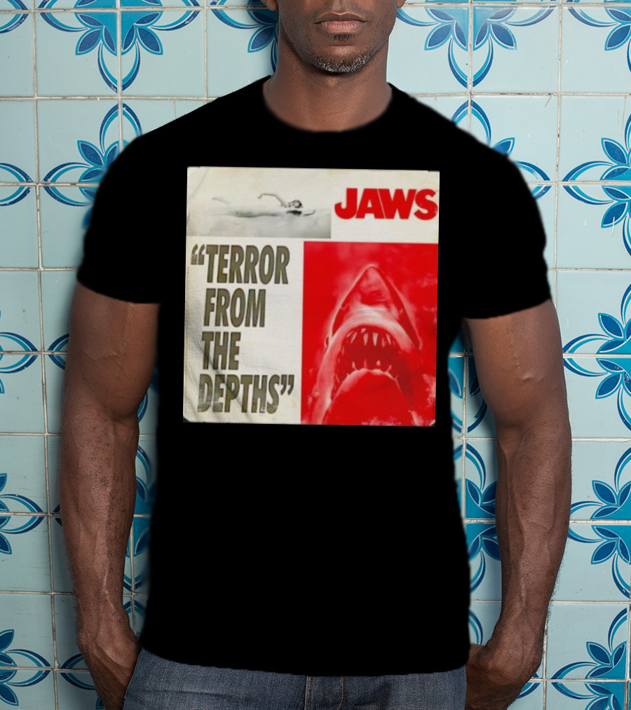 Jaws Terror From The Depths Retro Classic Movie Iconic Shark Attack Scene T-Shirt