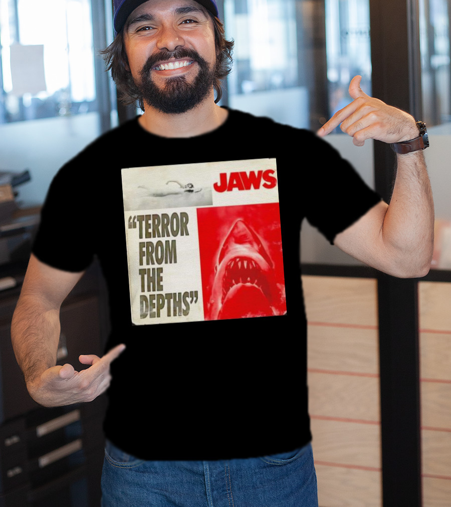 Jaws Terror From The Depths Retro Classic Movie Iconic Shark Attack Scene T-Shirt