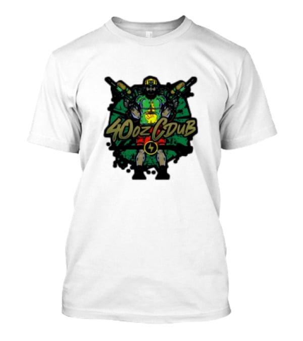 40ozCDub RemixDub Guns Warrior Power T-Shirt
