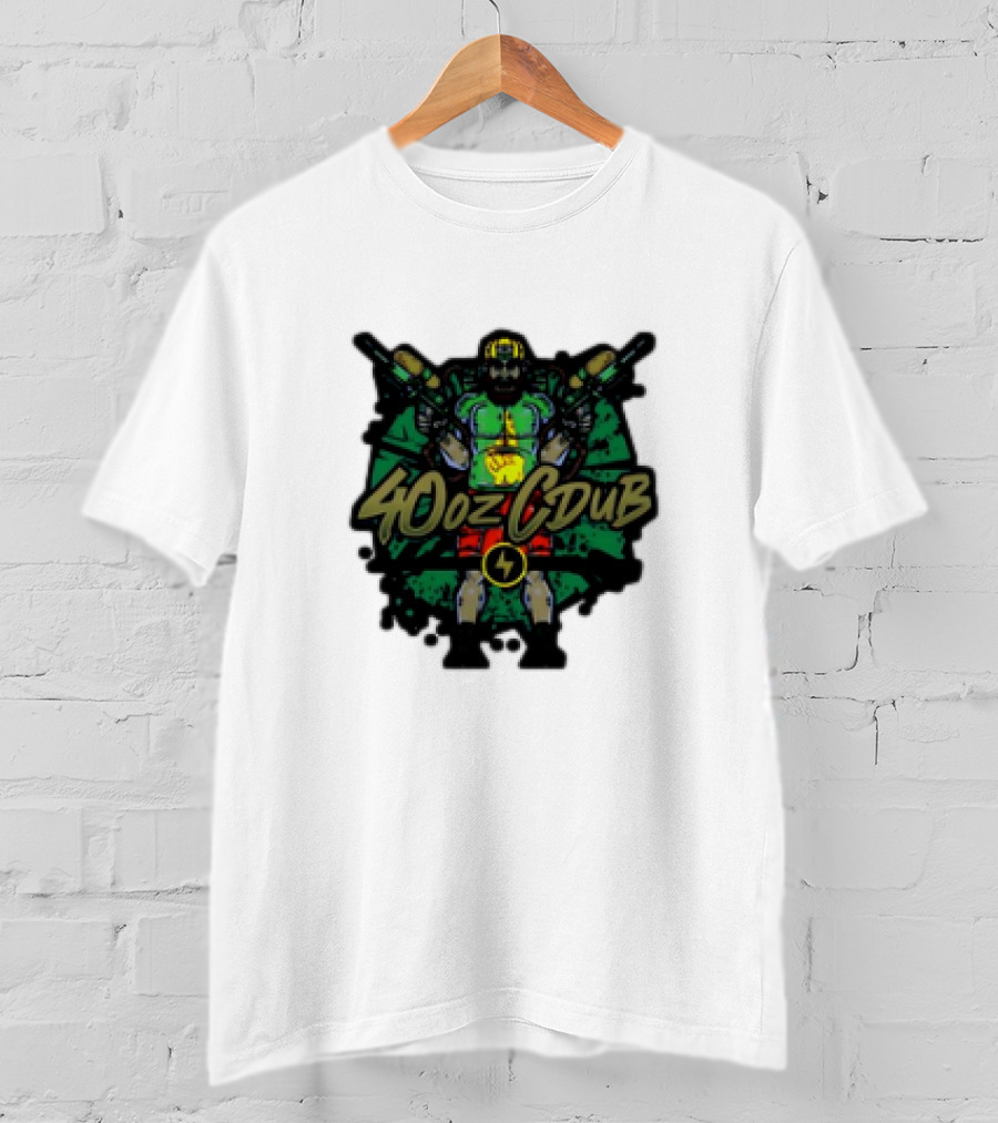 40ozCDub RemixDub Guns Warrior Power T-Shirt