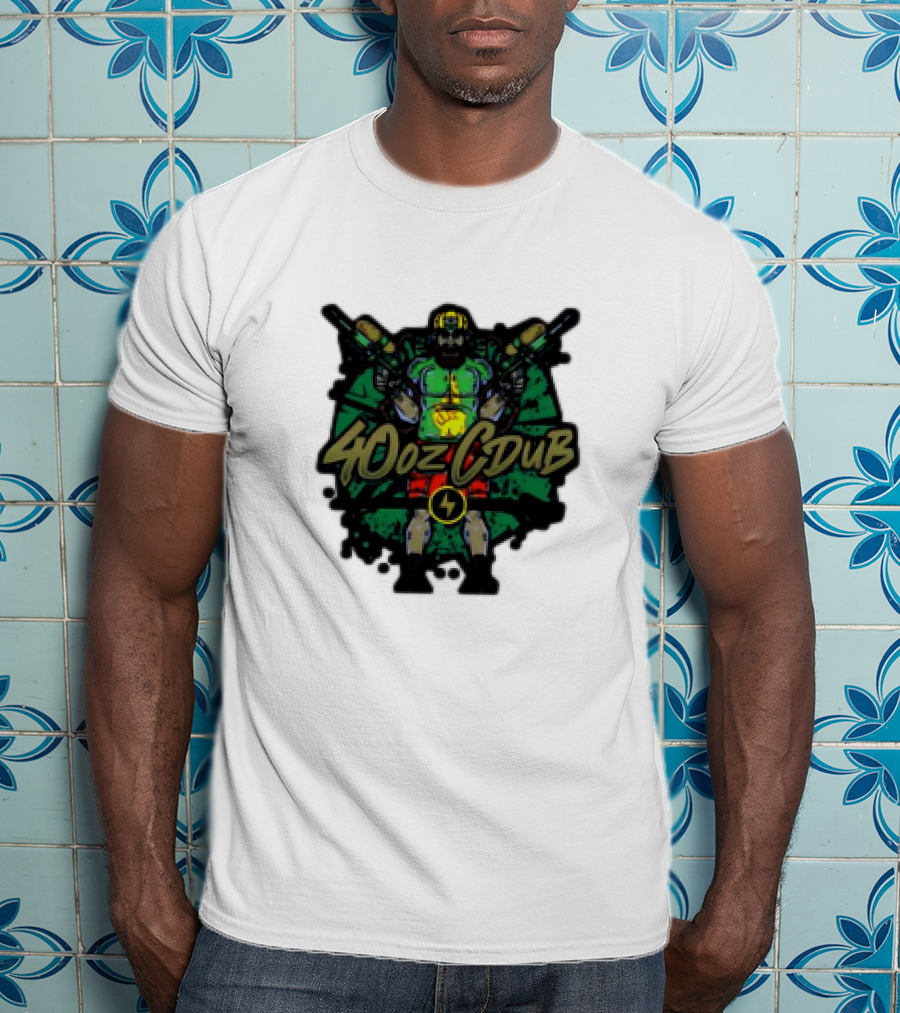 40ozCDub RemixDub Guns Warrior Power T-Shirt
