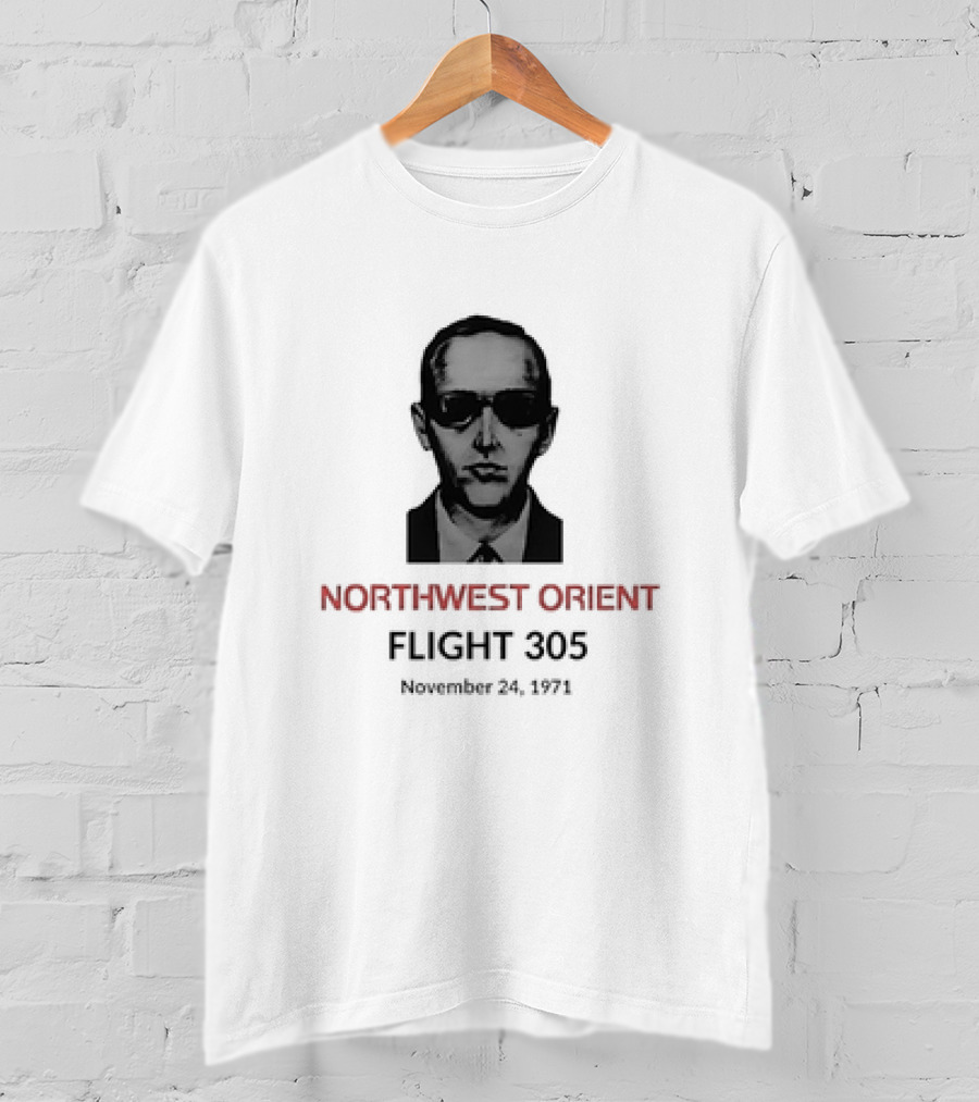 DB Cooper Northwest Orient Flight 305 Hijacking November 24 1971 Retro Aviation Mystery T-Shirt