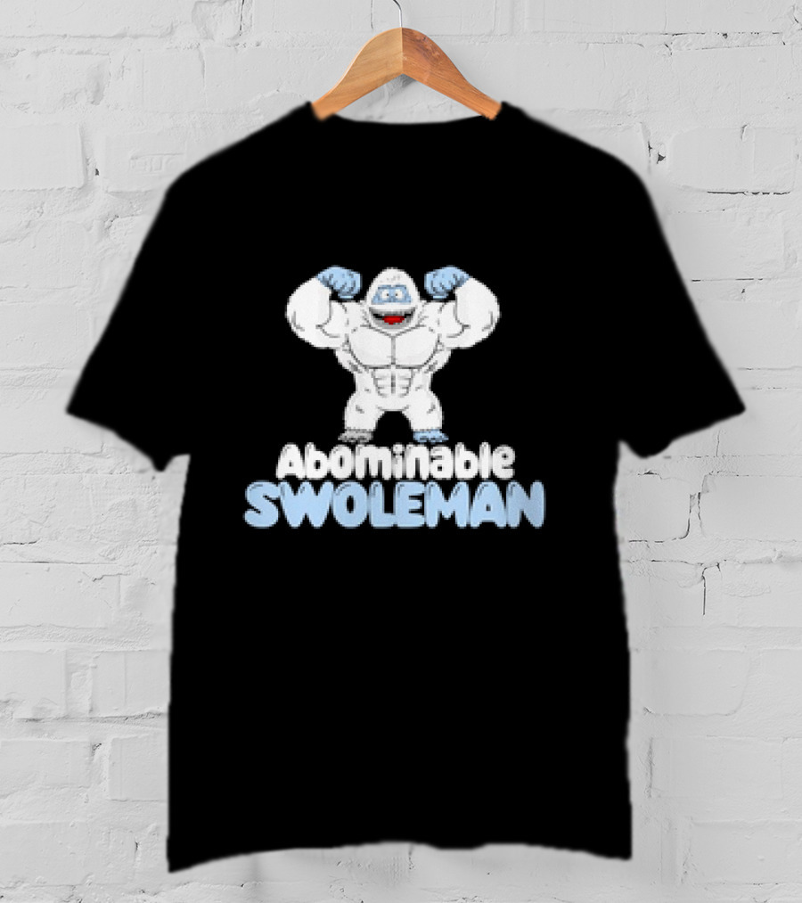 Abominable Swoleman Flexing Cartoon Yeti Meme T-Shirt