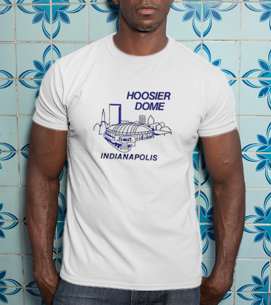 Hoosier Dome Indianapolis Skyline T-Shirt