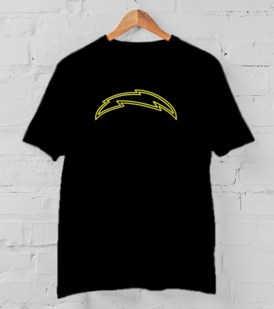 Chargers Danger High Boltage Lightning Bolt Neon Yellow T-Shirt