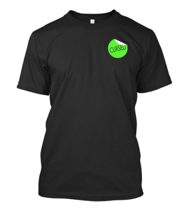 Danhausen Cursed Sticker Green Cursed Text T-Shirt