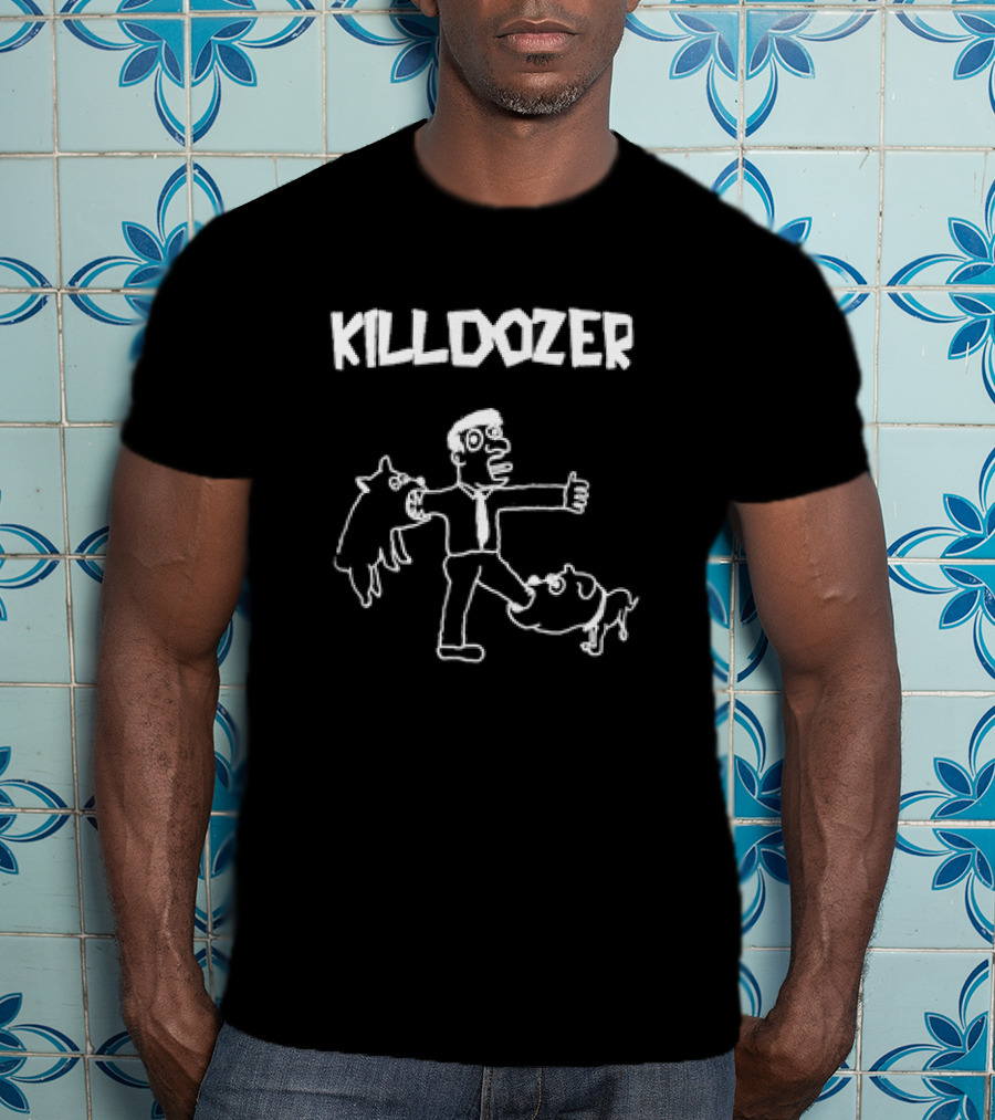 Killdozer Man Attacked By Bulls Drawing T-Shirt