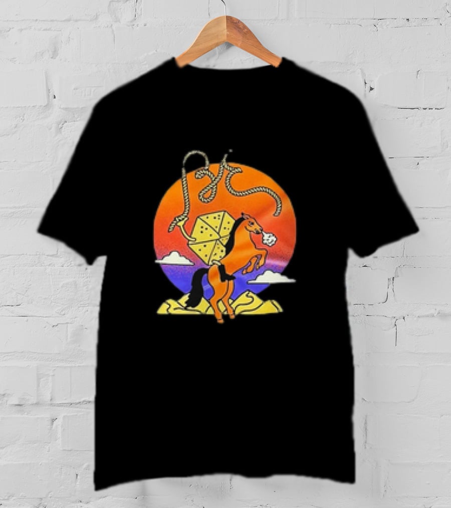 The BE-Hive Life Is Tight Kite And Horse Sunset Scene T-Shirt