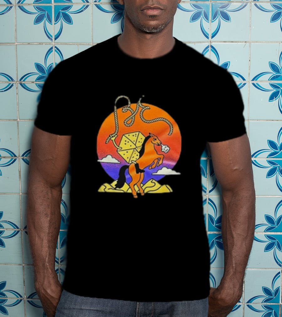 The BE-Hive Life Is Tight Kite And Horse Sunset Scene T-Shirt
