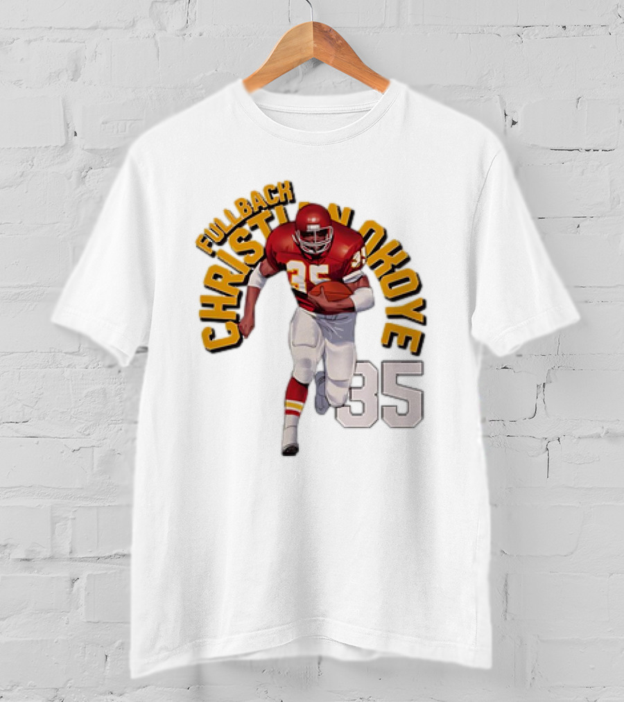Christian Okoye Kansas City Chiefs Fullback 35 Vintage NFL Football Name ARC T-Shirt