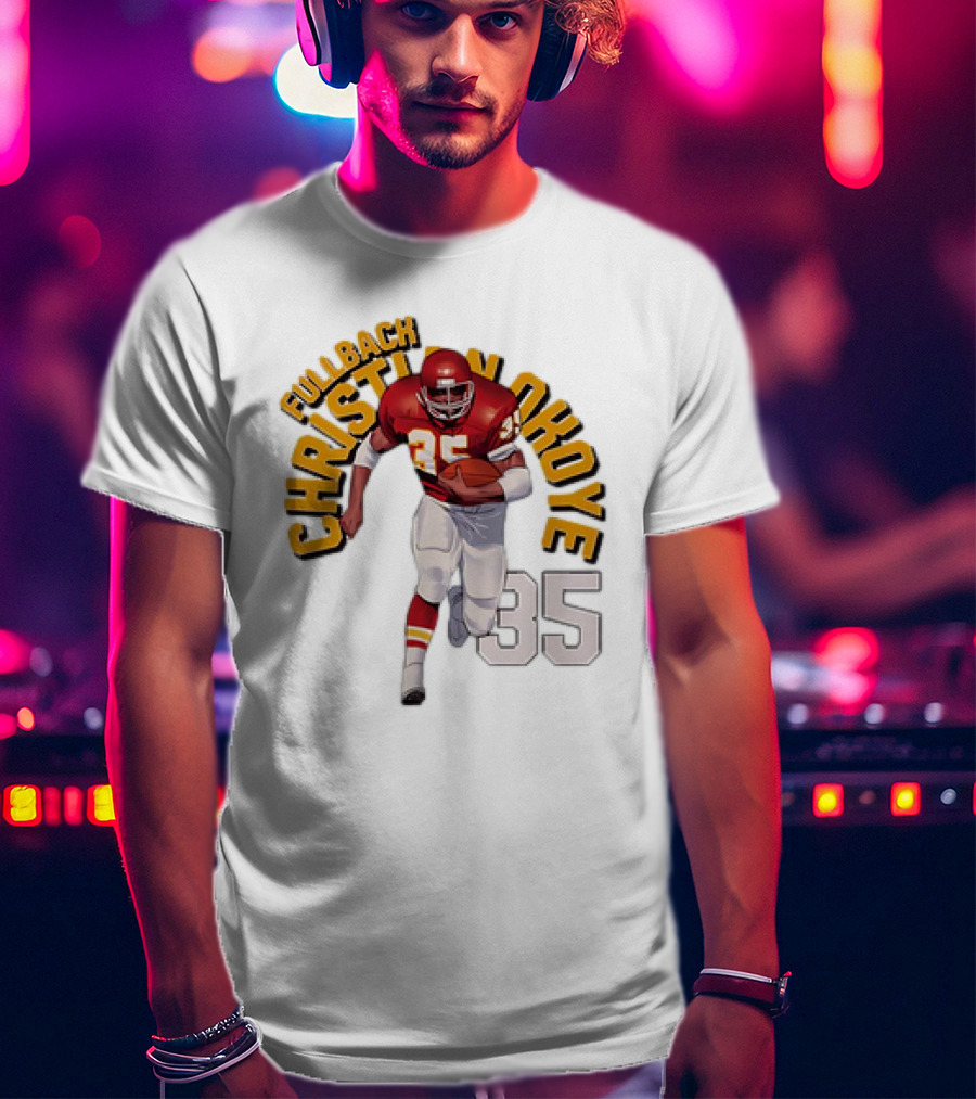 Christian Okoye Kansas City Chiefs Fullback 35 Vintage NFL Football Name ARC T-Shirt