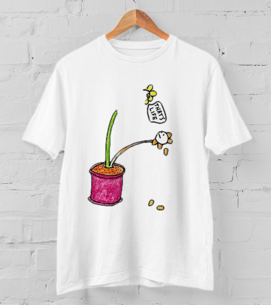 Flowers That's Life Drooping Plant With Bee T-Shirt