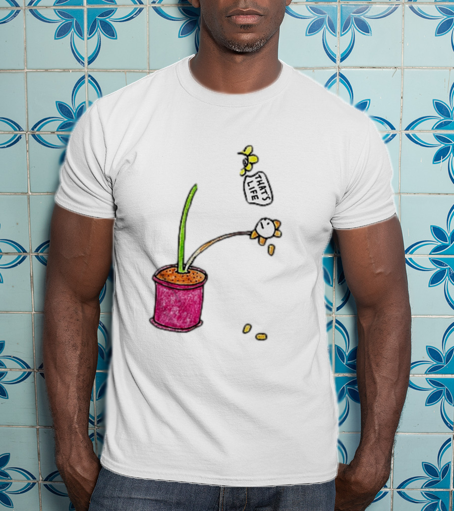 Flowers That's Life Drooping Plant With Bee T-Shirt