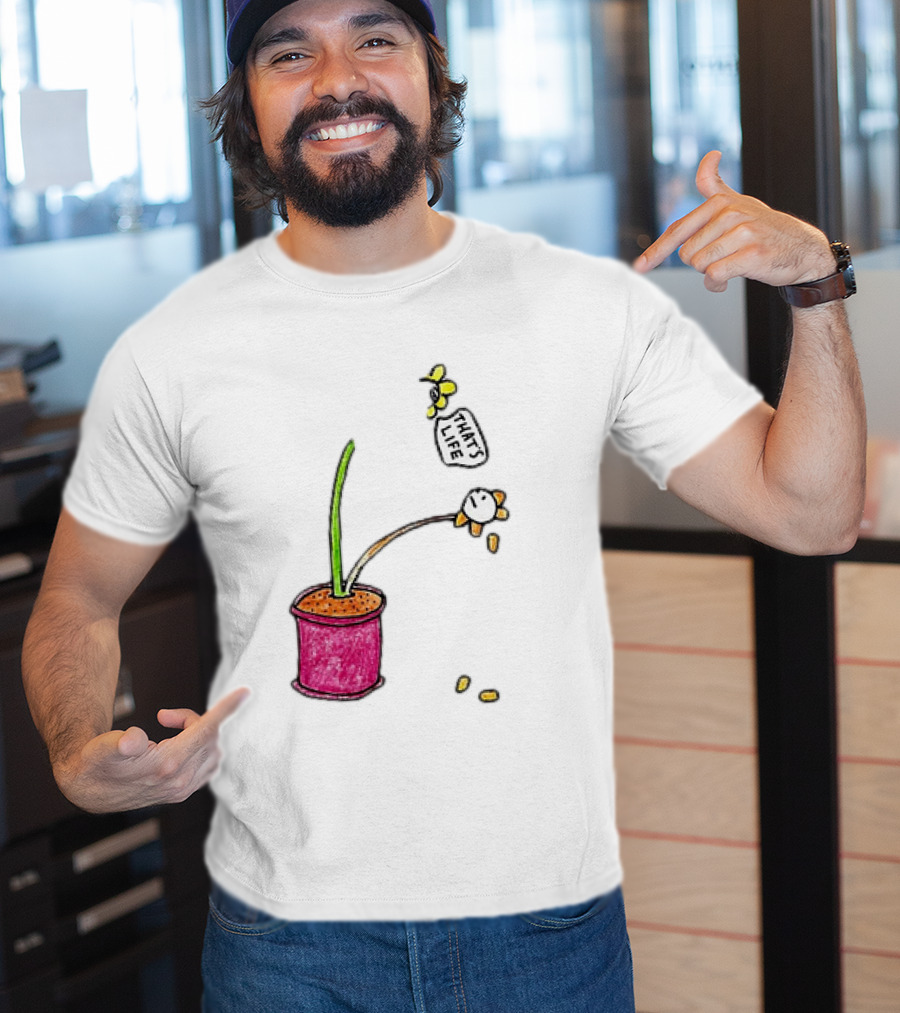 Flowers That's Life Drooping Plant With Bee T-Shirt