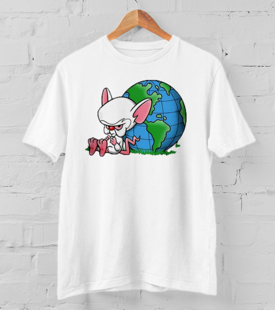 Pinky And The Brain World Domination Plan With Globe T-Shirt