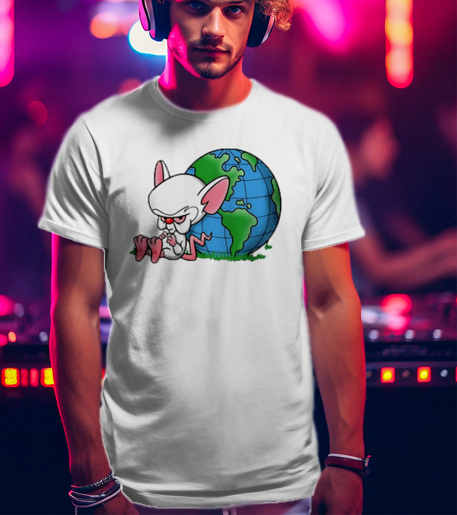 Pinky And The Brain World Domination Plan With Globe T-Shirt