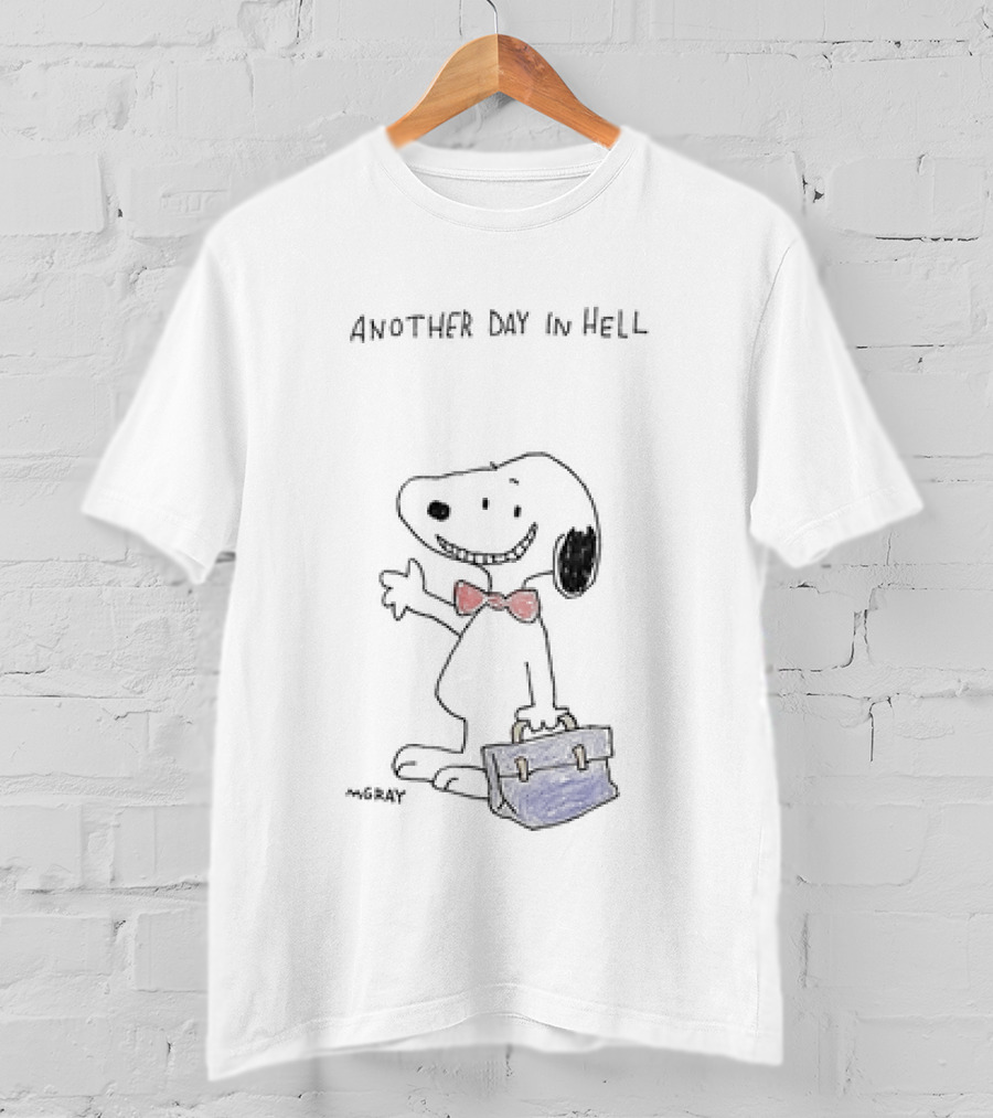Another Day In Hell Snoopy Bow Tie And Briefcase T-Shirt