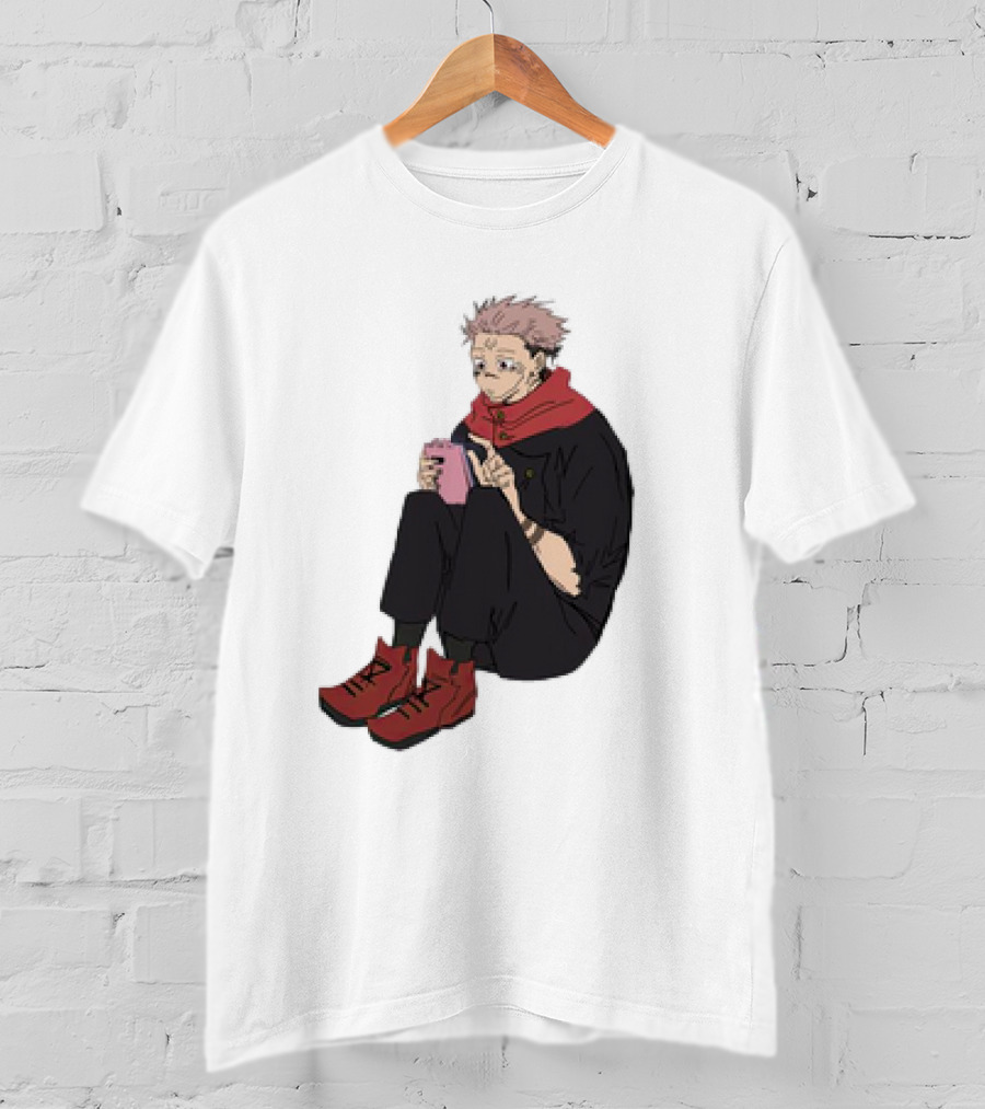 Yuji Itadori Mode Ryomen Sukuna Playing With Phone Jujutsu Kaisen Anime T-Shirt