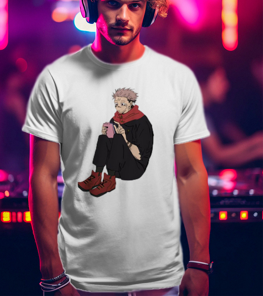 Yuji Itadori Mode Ryomen Sukuna Playing With Phone Jujutsu Kaisen Anime T-Shirt
