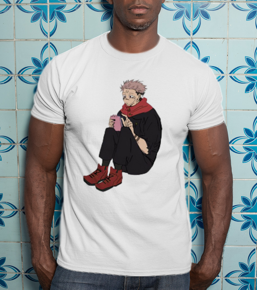 Yuji Itadori Mode Ryomen Sukuna Playing With Phone Jujutsu Kaisen Anime T-Shirt