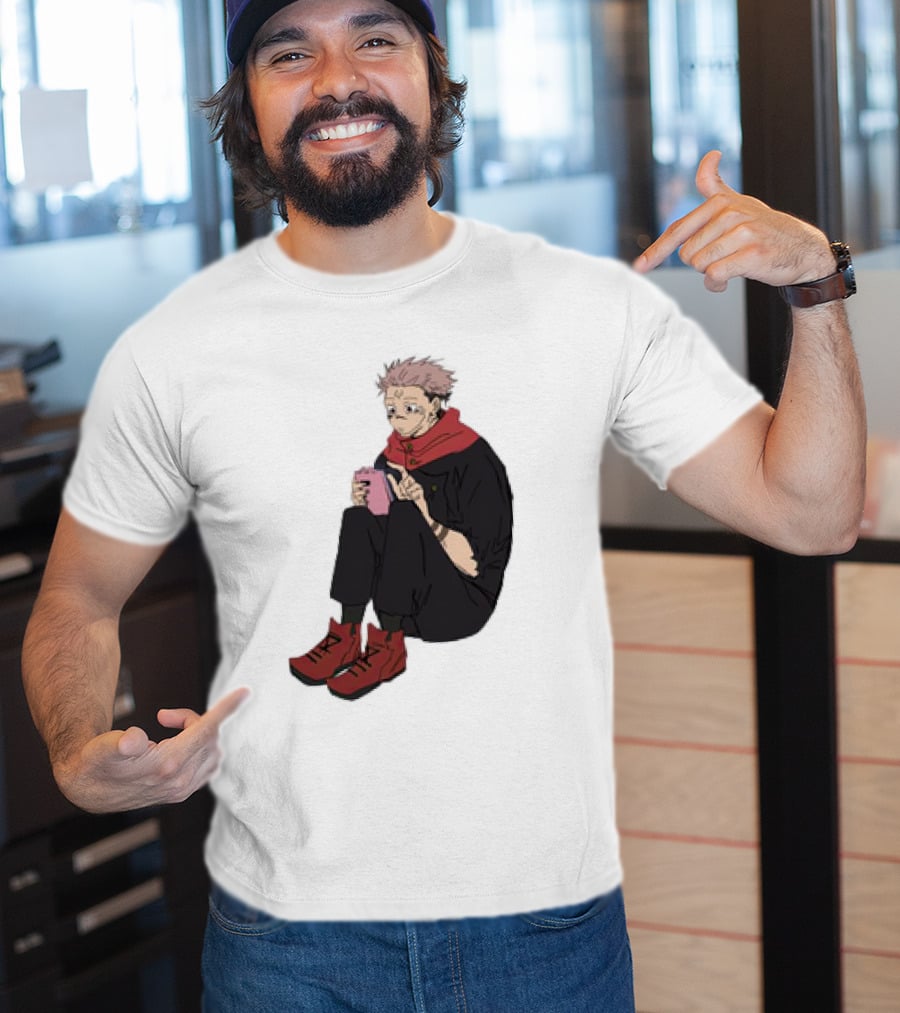 Yuji Itadori Mode Ryomen Sukuna Playing With Phone Jujutsu Kaisen Anime T-Shirt