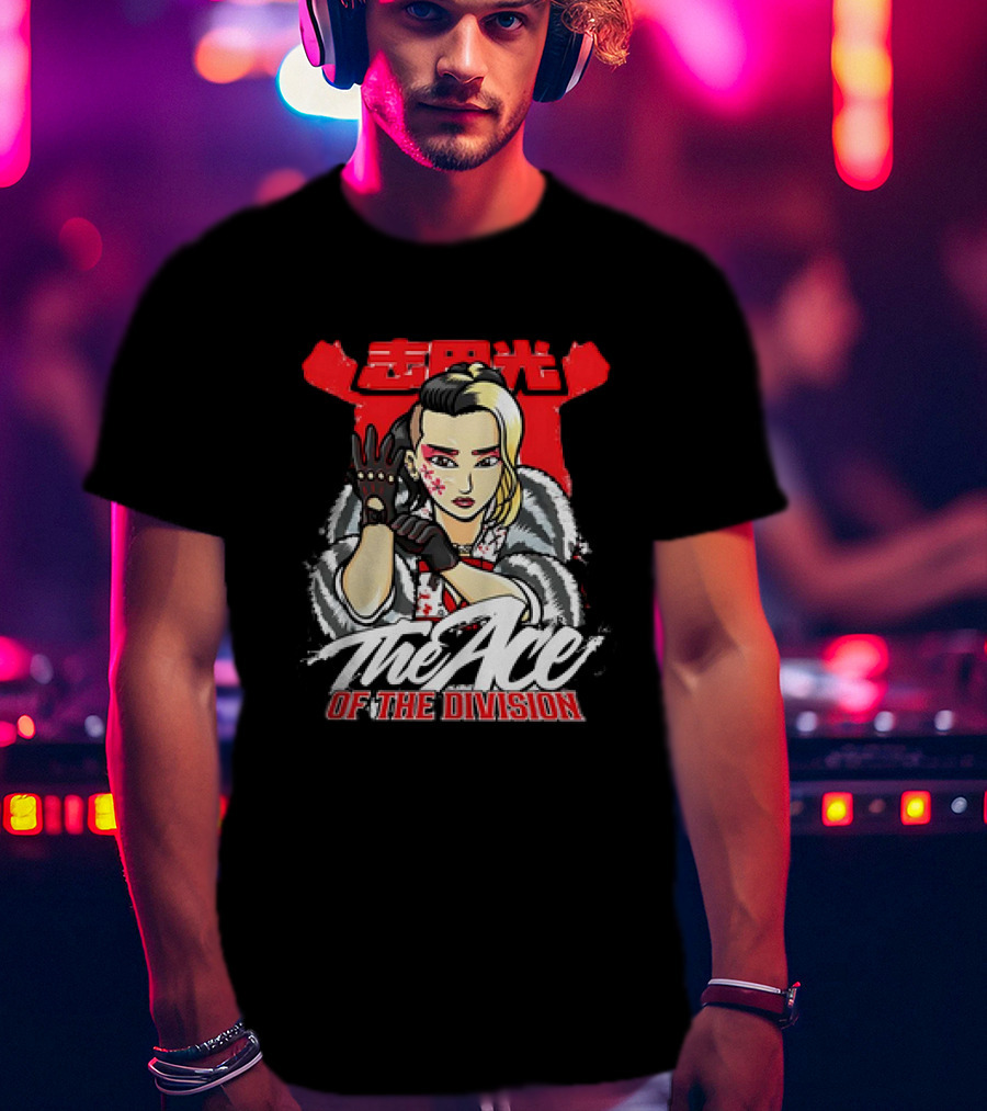 Hikaru Shida The Ace Of The Division Japanese Kanji Red Black Glove T-Shirt