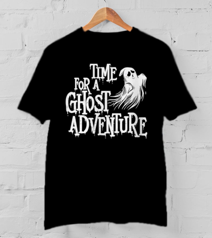Skeleton Time For A Ghost Adventure With Spooky White Specter T-Shirt