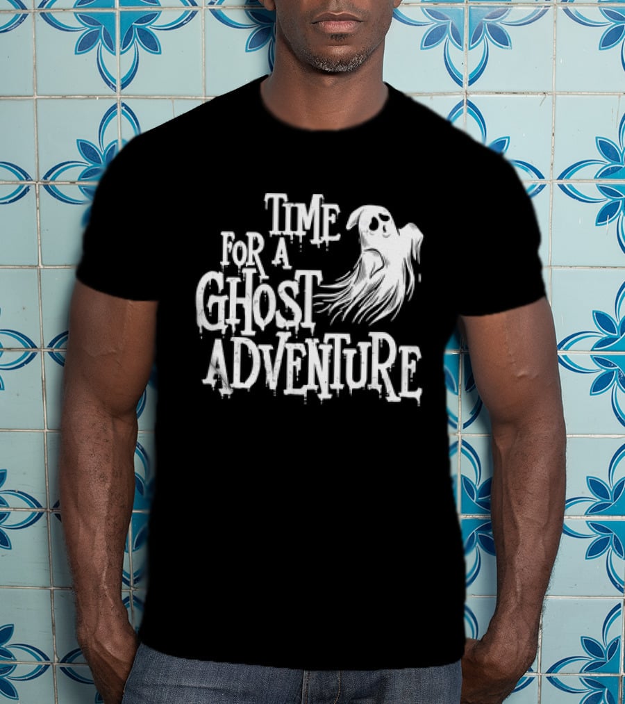 Skeleton Time For A Ghost Adventure With Spooky White Specter T-Shirt