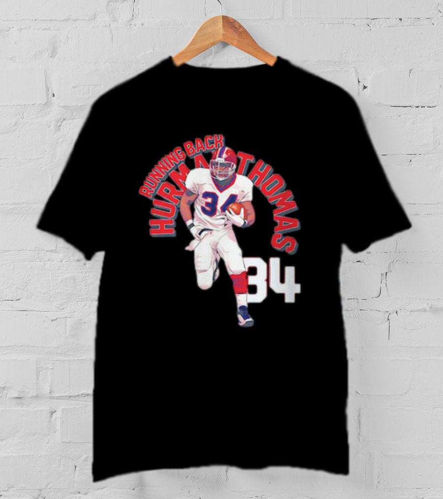 Thurman Thomas Buffalo Bills Running Back 34 Vintage NFL Football T-Shirt