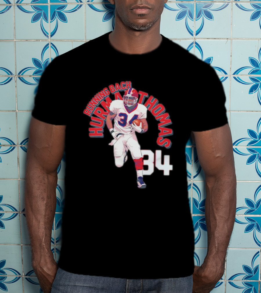 Thurman Thomas Buffalo Bills Running Back 34 Vintage NFL Football T-Shirt