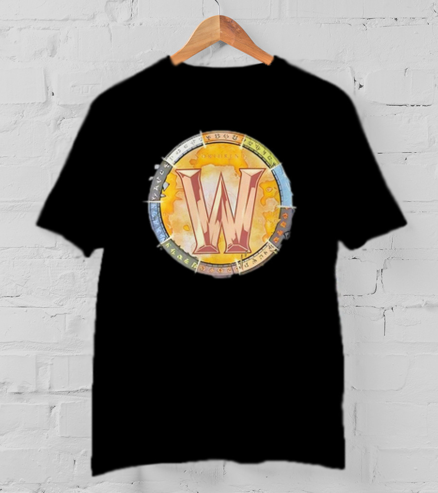 World Of Warcraft Northrend Rune Circle With W Emblem T-Shirt