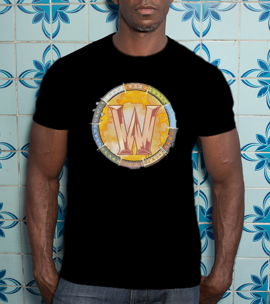 World Of Warcraft Northrend Rune Circle With W Emblem T-Shirt