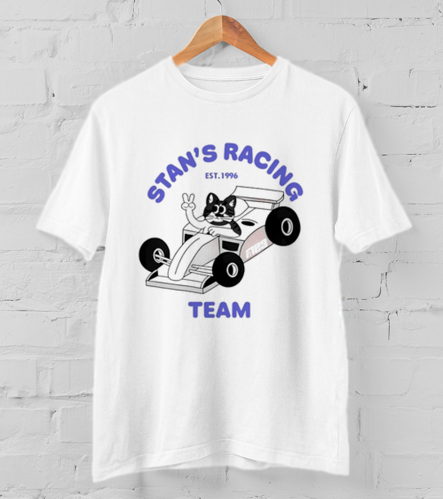Stan's Racing Team Cat Est. 1996 Racing Car T-Shirt
