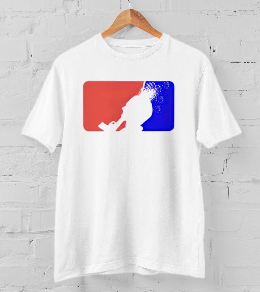 David Major League Shooting Silhouette Red Blue Funny T-Shirt