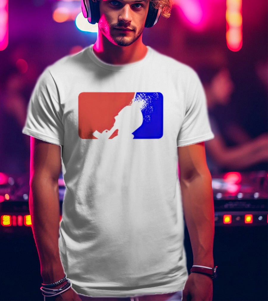 David Major League Shooting Silhouette Red Blue Funny T-Shirt