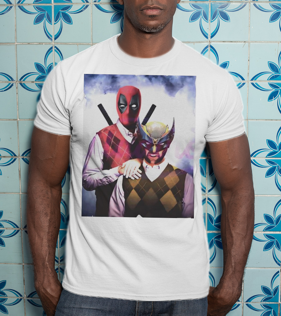 Retro Deadpool And Wolverine Step Brothers Iconic Parody Image T-Shirt