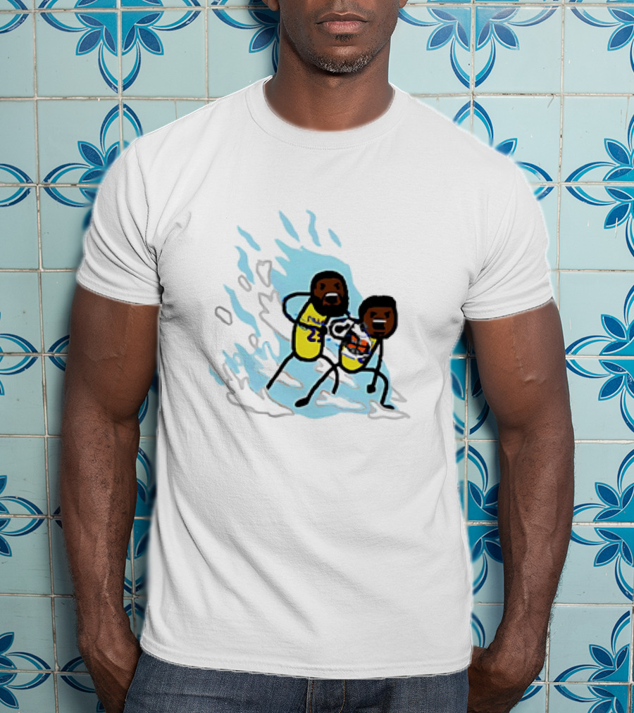 LeBron James Los Angeles Lakers Father Son Kamehameha Basketball Anime Fusion T-Shirt