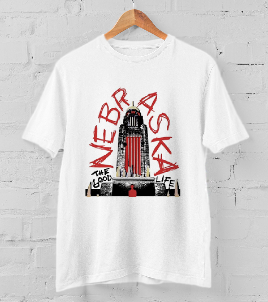 Nebraska The Good Life Capitol Building Stylistic T-Shirt