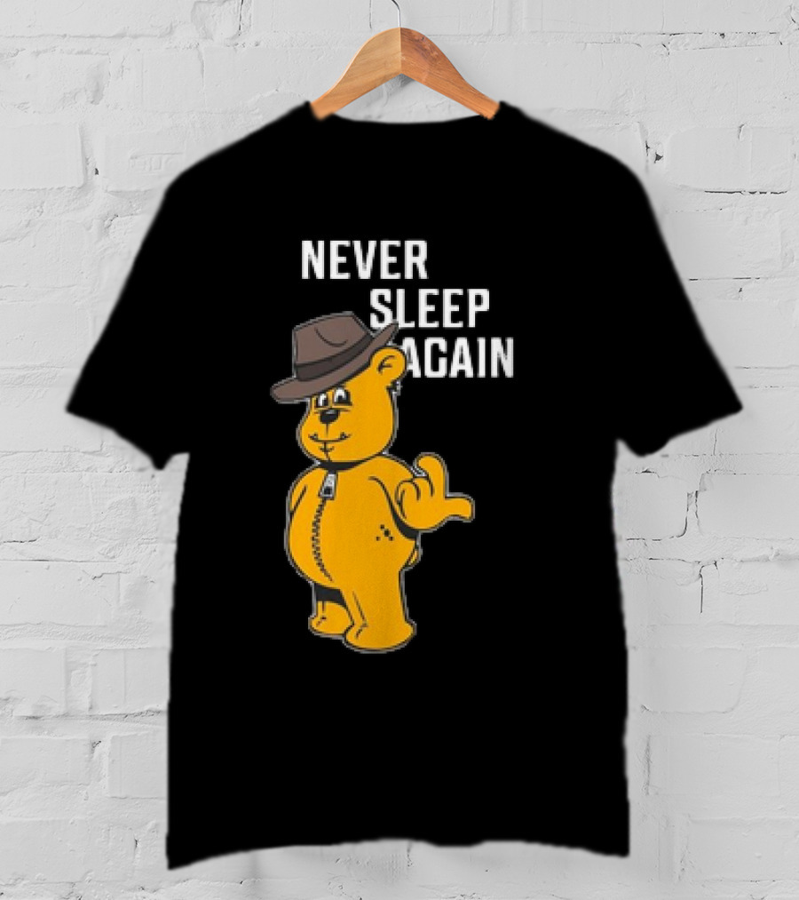 Never Sleep Again Zwart Wanna Play Nightmare Teddy Bear T-Shirt