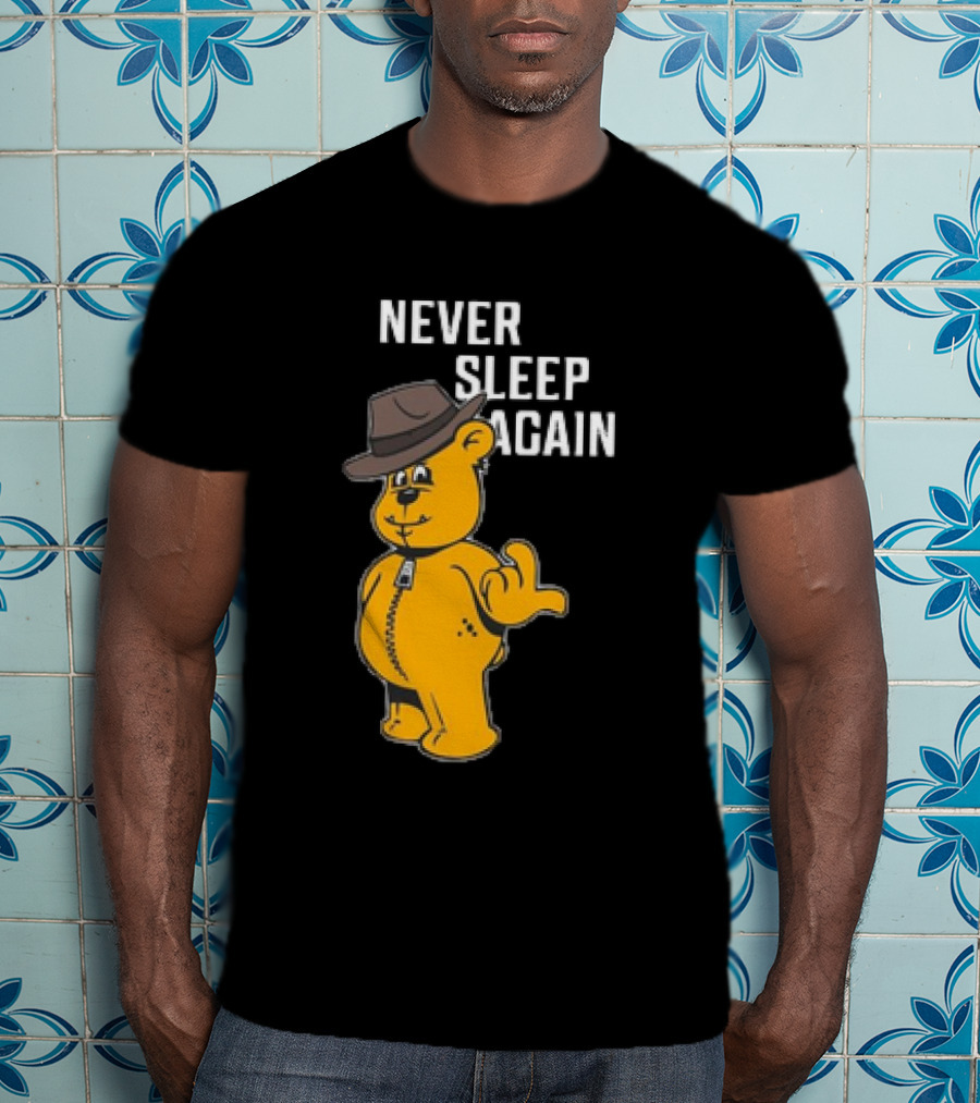 Never Sleep Again Zwart Wanna Play Nightmare Teddy Bear T-Shirt