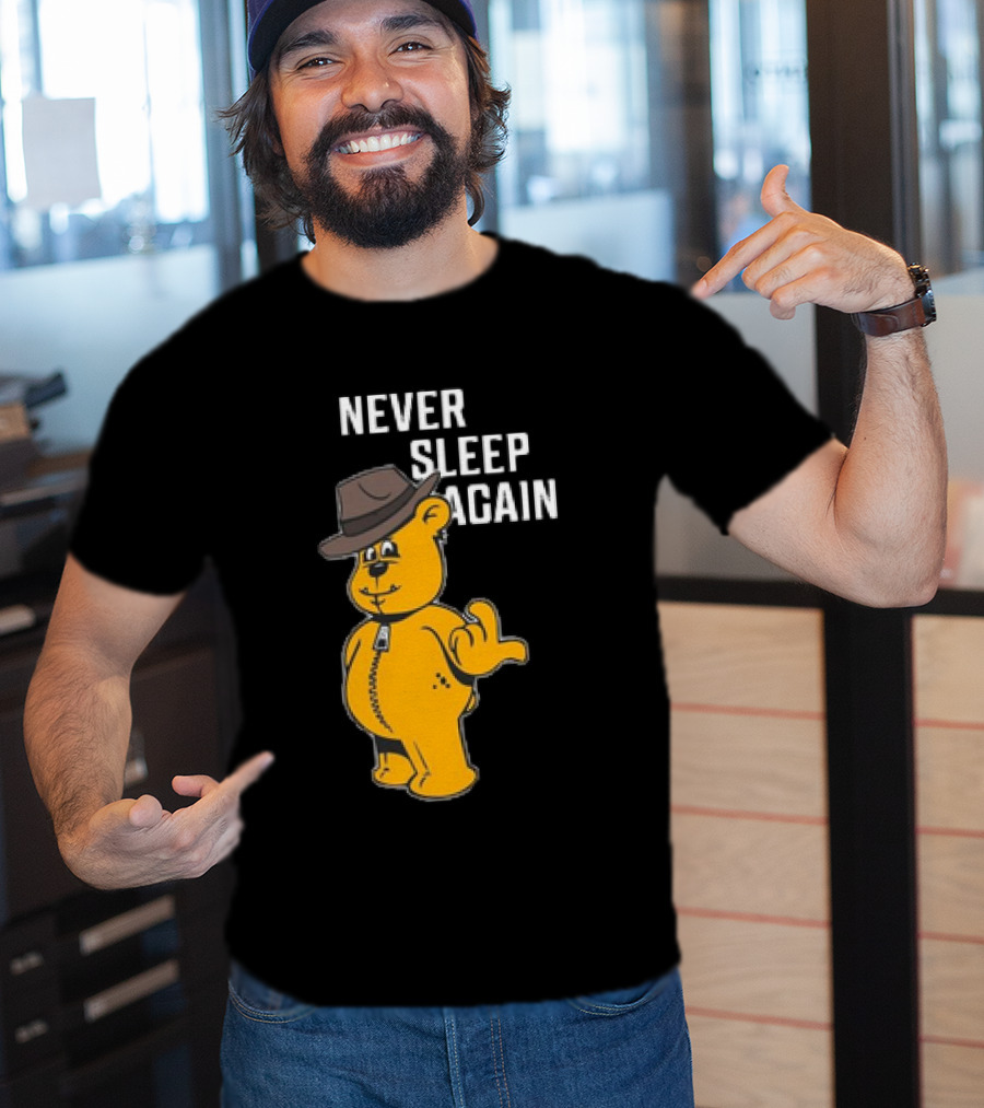 Never Sleep Again Zwart Wanna Play Nightmare Teddy Bear T-Shirt