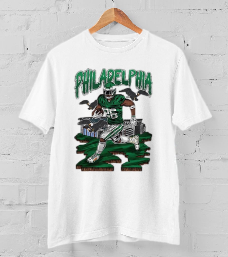 Philadelphia Eagles Saquon Barkley Bird Gang Running Player With Birds T-Shirt