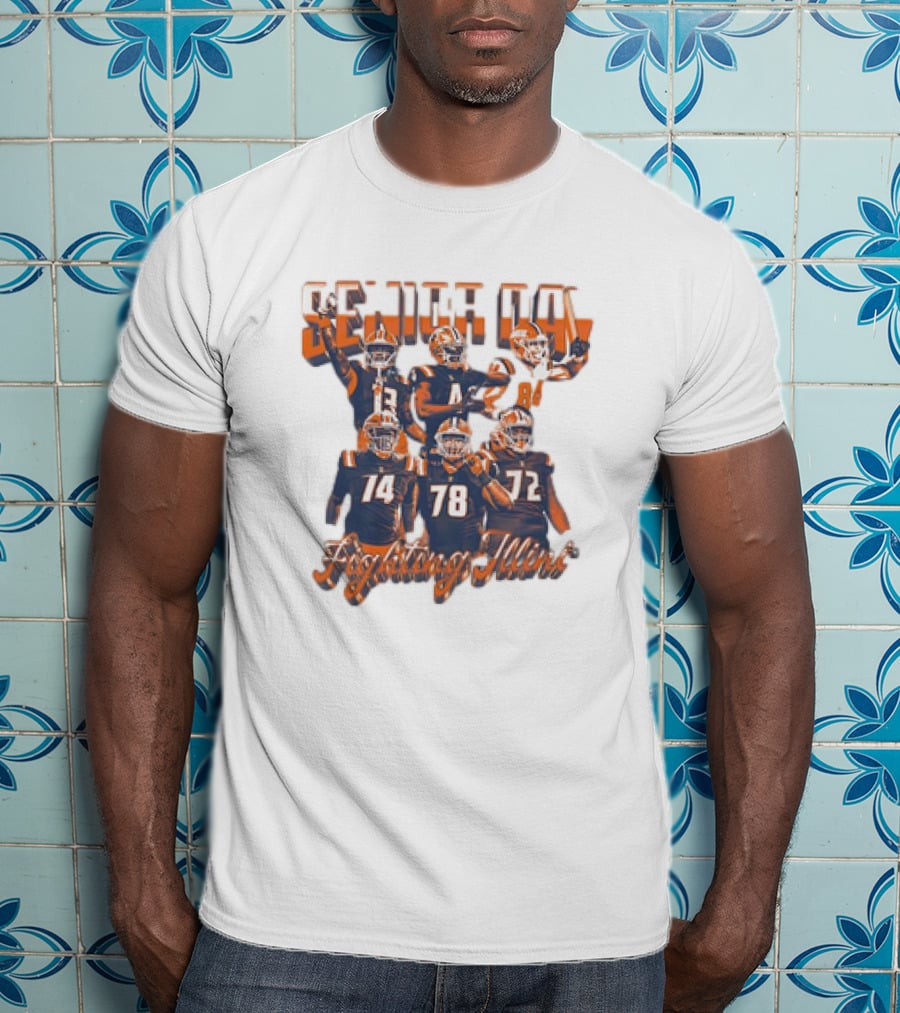 Senior Day Fighting Illini Players Illinois Football T-Shirt