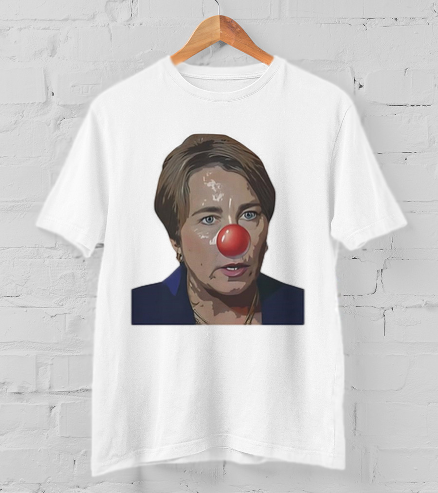 Maura Healey Cartoon Clown Nose Face Image T-Shirt