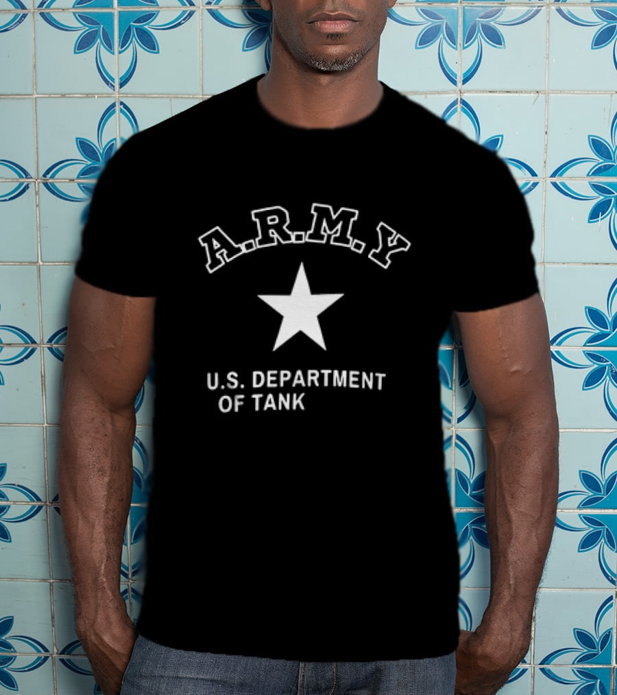 A.R.M.Y U.S. Department Of Tank Star Motif T-Shirt