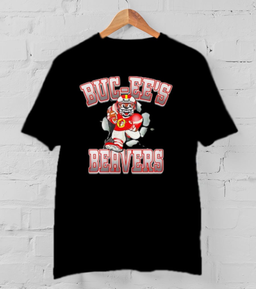 Buc-Ee’s Beavers Football Mascot Running With Ball T-Shirt