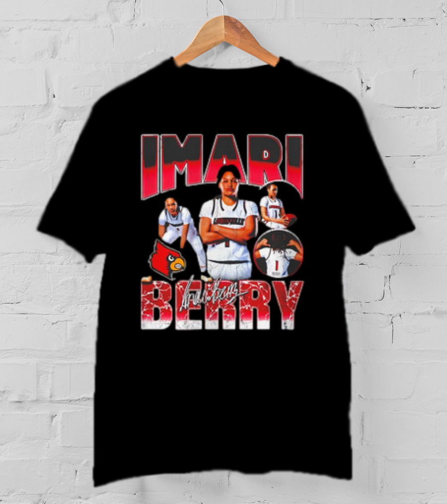 IMARI BERRY Louisville Cardinals Basketball Player Collage T-Shirt